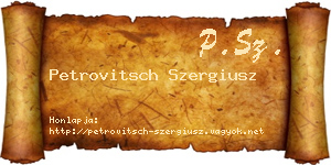 Petrovitsch Szergiusz névjegykártya